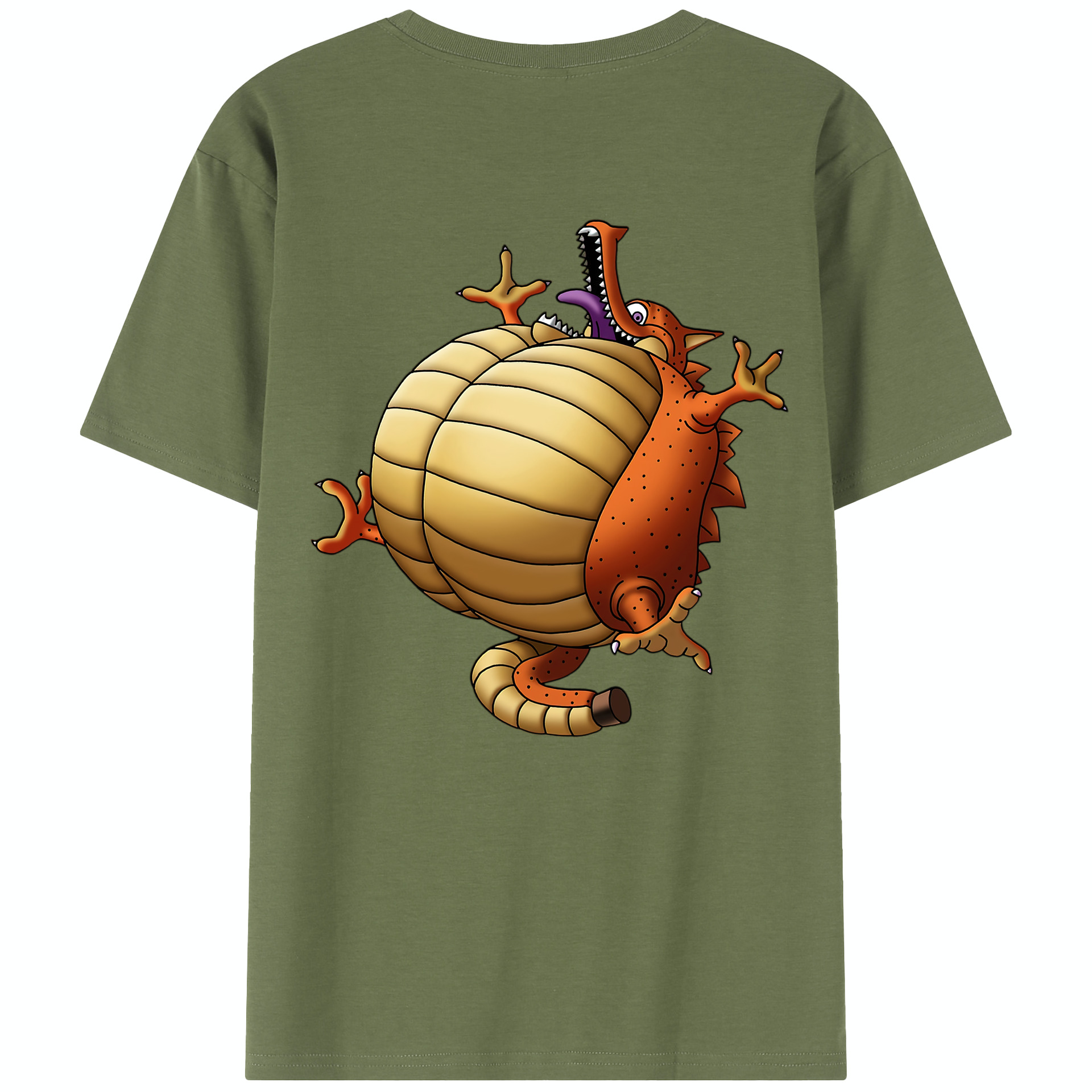 （画像用） ドラゴンクエスト Doragon Kuesuto Dragon Quest 綿100％半袖Tシャツ（背面プリント）